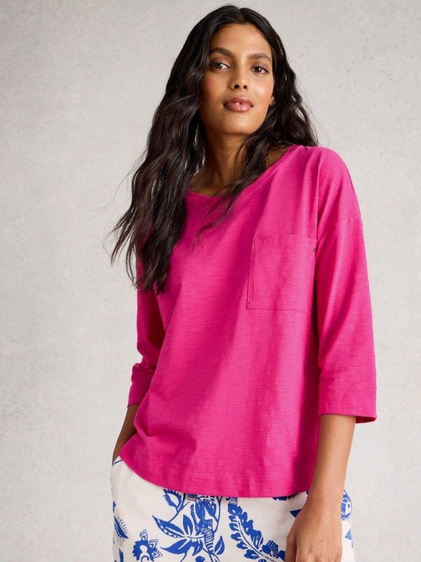 White Stuff Mia Boxy Tee Bright Pink