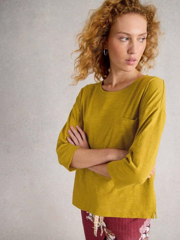 White Stuff Mia Boxy Tee Mid Chartreuse