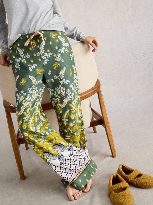White Stuff Nina Pyjama Bottoms Green Print