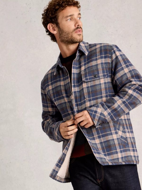 White Stuff Check Borg Trucker Jacket